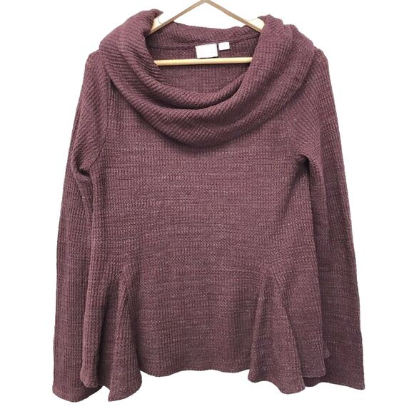 Anthropologie Postmark Sweater Womens Small Burgandy Cowl Neck - Picture 1 of 7
